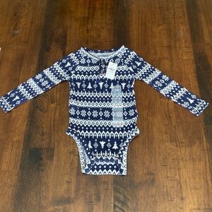 Unisex Printed Thermal-Knit Henley Bodysuit for Baby